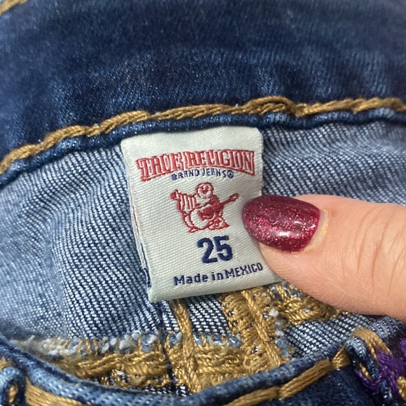 True Religion Women’s Blue Denim Jeans Jenny Curvy Flip Skinny Jeans. SIZE 25 - Picture 7 of 16